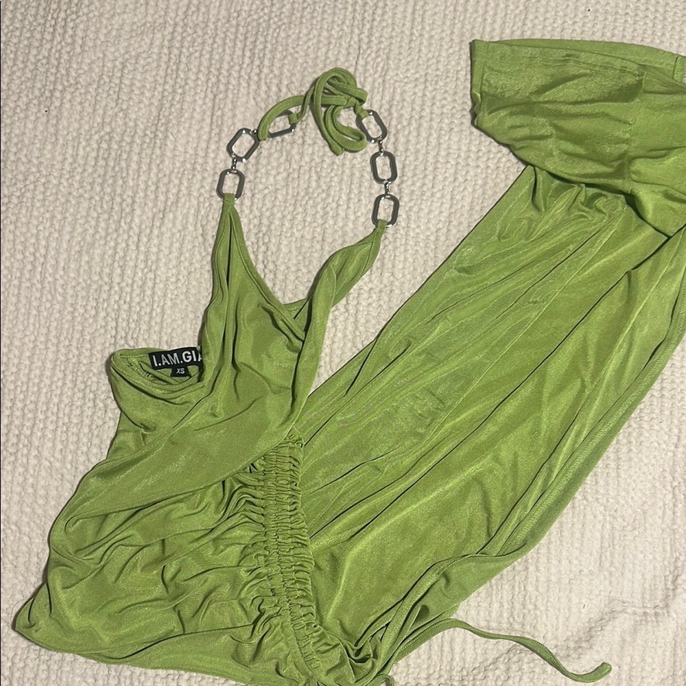 I AM GIA Green Halter Dress